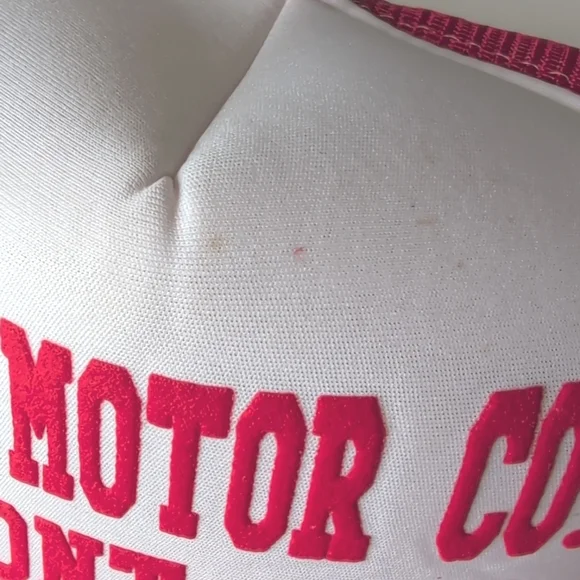 Vintage snap back mesh trucker hat. Lucas Motor Co. Designer Award Headwear.